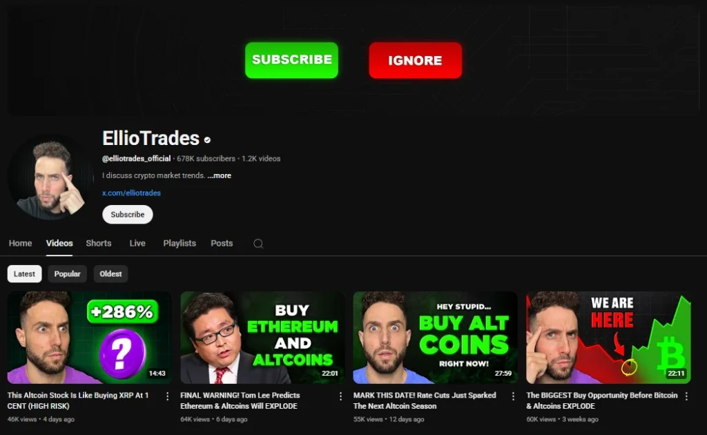 EllioTrades (Elliot Wainman) Youtube