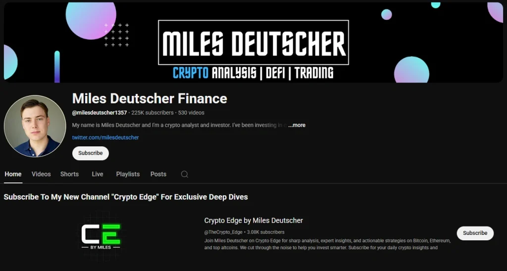Miles Deutscher Youtube