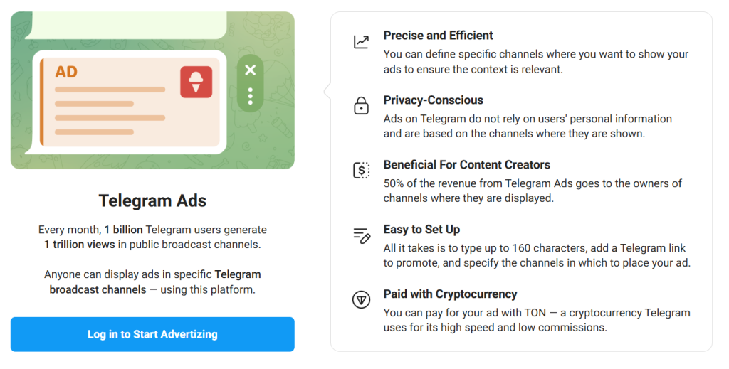 Telegram Ads Platform Log in